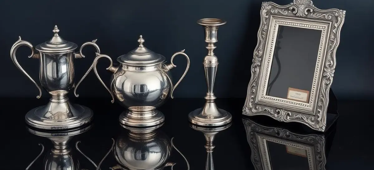 Oud zilverwerk dat op merken en afwerking kan worden onderzocht